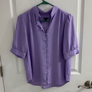 Ann Taylor Purple Button-Up Blouse